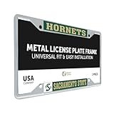 Desert Cactus Cal State Sacramento University California Hornets Sac Car Accessories Metal License Plate Frame and Tag Holder for Front or Rear of Car (Mascot)