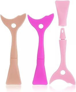 Aplicador de Delineador em Silicone Reutilizável, Molde para Maquiagem Portátil, Kit com 3 Unidades