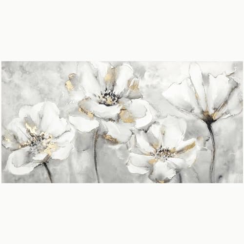 Affiches fleurs blanches art mural de salon moderne haut de gamme avec cadre - 5