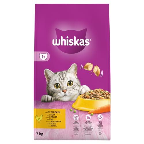 Whiskas Comida húmeda para gatos Adult 1+ con pollo en salsa, 10 latas (10 x 400 g)