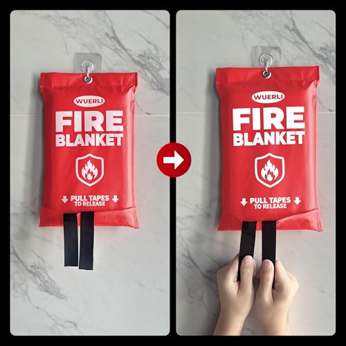 Image of Emergency Fire Blanket, Fire Blanket for Home and Kitchen,40 inch x 40 inch,2 Pack