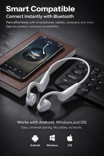 Image of Skeleton digital Air Conduction Headphones, V5.3 Bluetooth Earphones with IPX6 Sweat & Splash Resistance, Open Ear Headset for Ear Health & Comfort, Ideal for Sports, Running, Climbing, Cycling