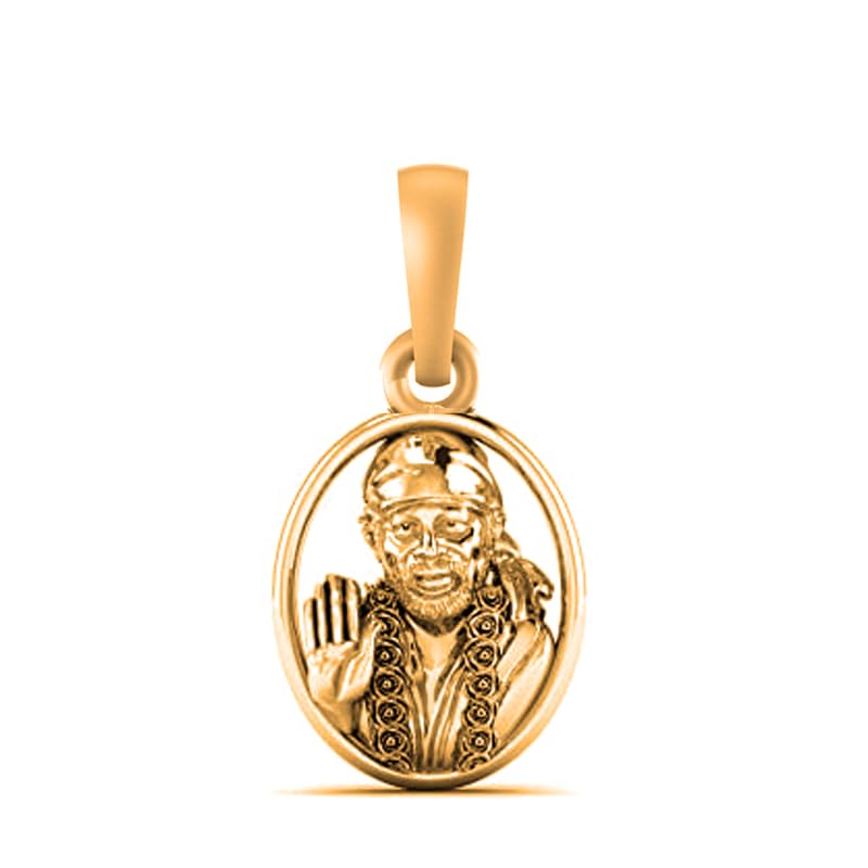 Pendentif Dieu Sai Baba en argent doré pour illuminer votre style spirituel quotidien