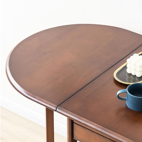 Solid-Rubber-Wood-Extendable-Drop-Leaf-Dining-Table-with-Drawers-and-6-Wheels-Space-Saving-Farmhouse-Table-for-Living-Room-and-Kitchen Solid Rubber Wood Extendable Drop Leaf Dining Table with Drawers and 6 Wheels Space Saving Farmhouse Table for Living Room and Kitchen