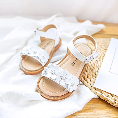 Ginfive Toddler Girls Sandals Little Girls Kids Summer Shoes Toddler White Sandals Size 9 #TOP7