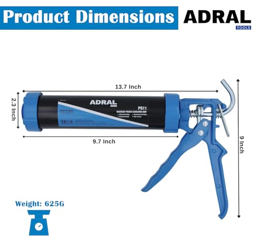 Image of 9-Inch Sausage Caulking Gun | 625g | Aluminium Barrel & Solid End Caps | Heavy-Duty Trigger Handle | Dual Plunger Brackets | 9-Inch Sausage Pack & 330ml Cartridge Compatible