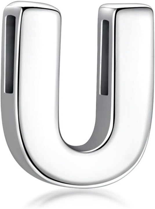 CANDYFANCY Initial Pendant 925 Sterling Silver Letters Personalized Alphabet Pendant Fit 1mm Box Chain