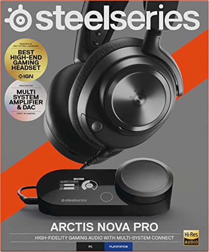 SteelSeries Arctis Nova Pro - Cuffie da gaming multi-sistema - Audio Hi-Res - Audio spaziale a 360° - GameDAC Gen 2 - Microfono ClearCast Gen 2 - PC, PS5, PS4, Switch - Vista 16