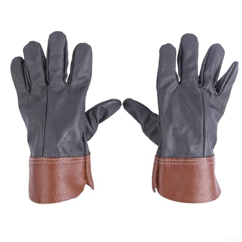 Paire de gants de soudage, résistants à la chaleur, gants de soudage pour protection barbecue, soudage électrique, gants épais et respirants