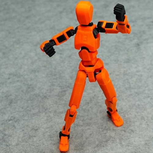 Image of Dummy 13 Action Figure Robot | Fully Articulated 3D Printed Robot Toy | 5.4-inch Collectible Figurine | Matte Finish | Unassembeled | Combo of 2 (Orange-Black+White-Black)