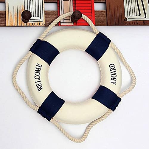 Nautical Classroom Decor Nautical Lifebuoy Wall Hanging Ornament Mediterranean Swim Ring Wall Sculpture Welcome Aboard Life Ring Decal Beach Theme Life Buoy Wall Decor #TOP2