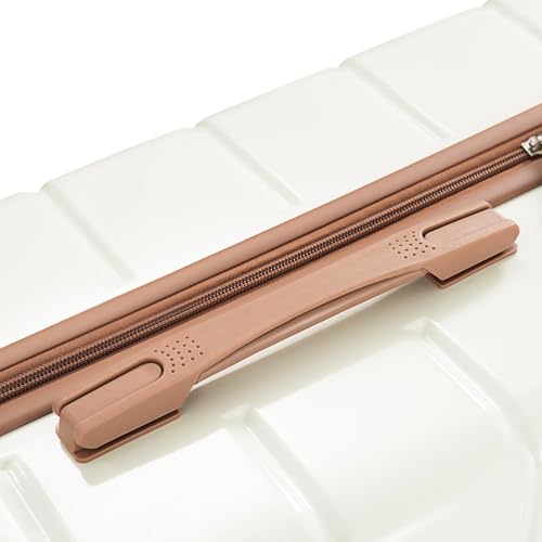 3-Piece Travel Luggage Set - 20/24/28 Suitcases Set with 360° Spinner Wheels and TSA Lock, ABS Durable Lightweight Suitcase Carry On Luggage Set Carry-on Suitcase Set (Beige)4