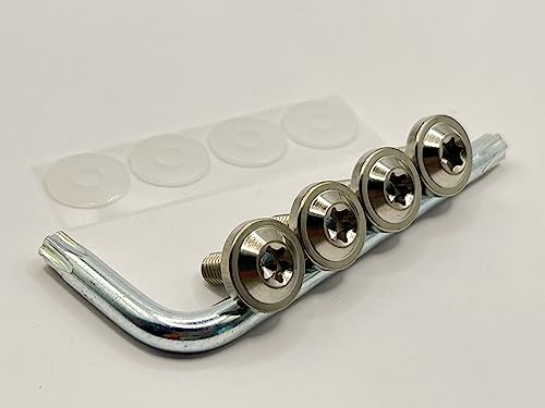 Kuroobaa 車用 ナンバープレートボルト チタン製 ナンバーフレーム 車用ナンバープレートカバー・ホルダー チタン合金製 防犯 盗難防止ネジ M6 4本セット (シルバー) Kuroobaa 車用 ナンバープレートボルト チタン製 ナンバーフレーム 車用ナンバープレートカバー・ホルダー チタン合金製 防犯 盗難防止ネジ M6 4本セット (シルバー)