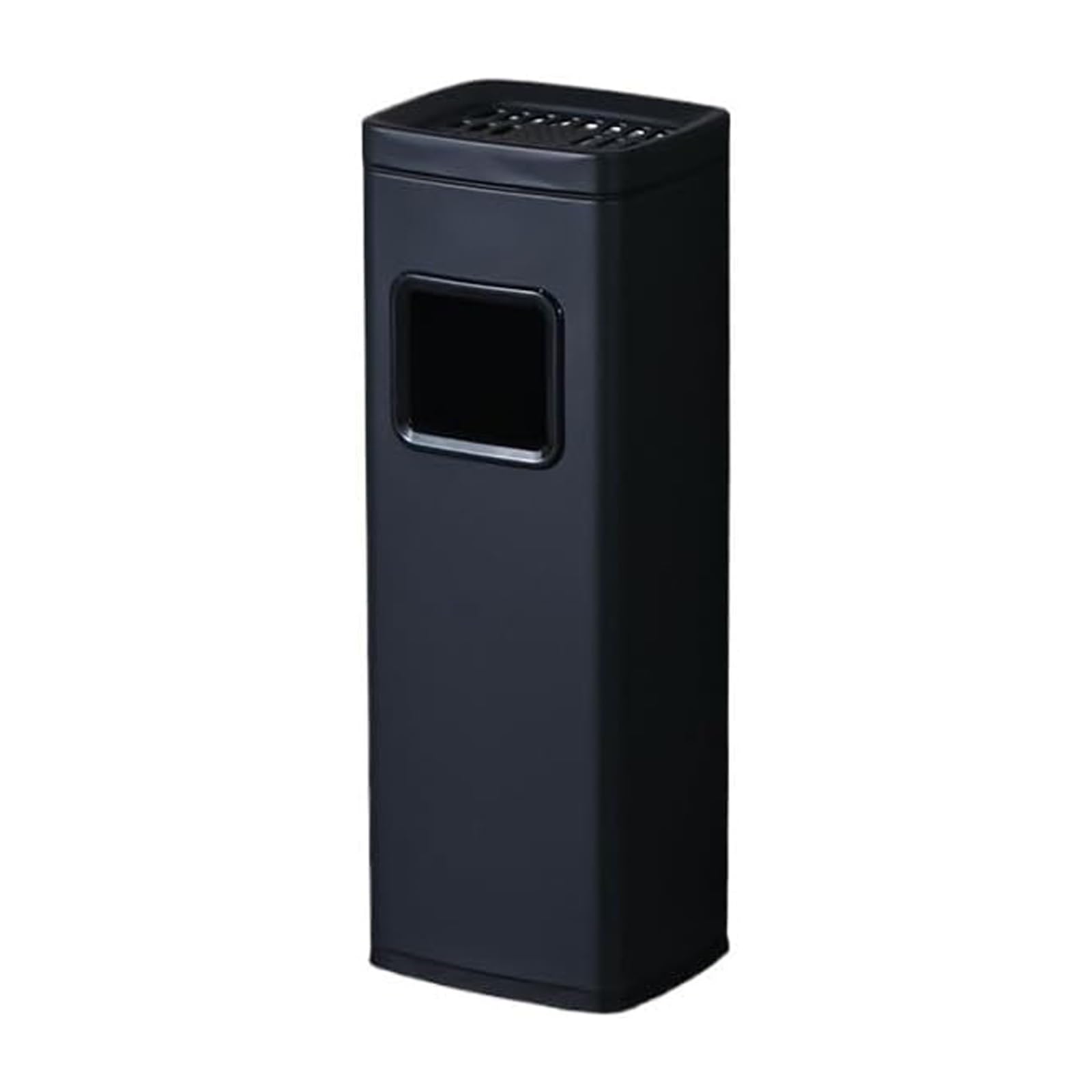 IUokLU Stainless Steel Ashtray & Cigarette Butt Collector Trash Can for Restaurants Home Use - Commercial Hotel Smokers Bin（Black-S）