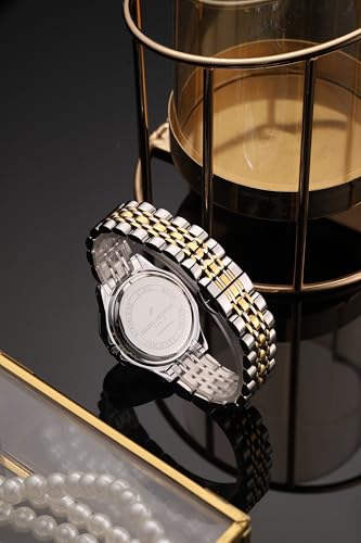 Image of Daniel Hechter Paris Vendome Collection Analog Watch for Women with Round Dial, Crystal Studded Bezel, Crystal Accents and Stainless Steel Strap - DHW2009