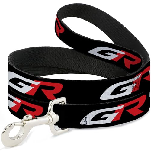 Toyota Pet Leash, Dog Leash, Toyota Gazoo Racing GR Logo and Text Black White Red, 4 Feet Long 1.0 Inch Wide -  Buckle-Down, DL-WTOY013