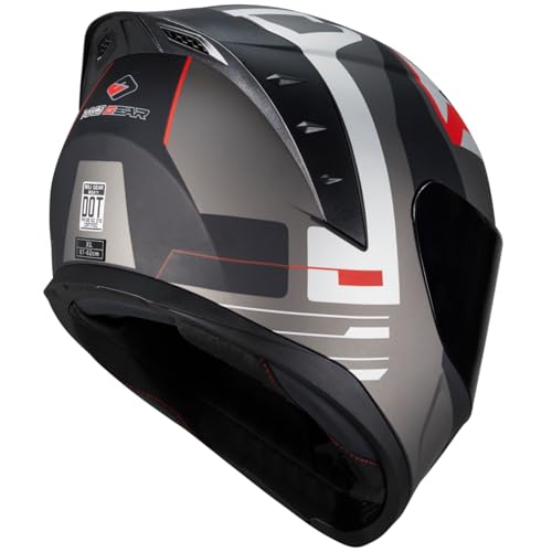 Image of Full Face Motorcycle Helmet,Helmets for Adults Motorcycle, MG611 Motorbike Racing Street Bike Helmets with Black Visor for Men Women,DOT Approved (Matte Gray Cloud, XXL)