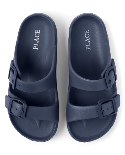 Image of The Children's Place Boys' Boys' Everyday Slip on Double Buckle Slide Sandals