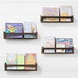 DUICIRX Nursery Room Shelves Set of 4, Wood Floating Book Shelves for Kids Room, Baby Book Shelf for...