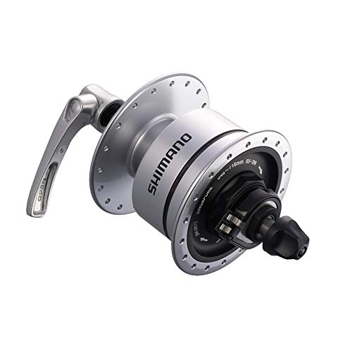 SHIMANO Nexus DH3N72A Nabendynamo BR/QR für Vorderrad, 36 Löcher, silberfarben