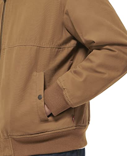 Image of Levi's mens Workwear Cotton Canvas Hoody Bomber Jacket (Regular & Big & Tall Sizes)