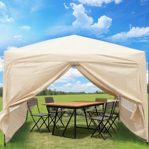 Miniatura 7 de Ise Carpa De Jardín De 3 X 3 M Plegable, Cenador Robusto Impermeable, Garden Tent Resistente Al Agua Con 4 Paredes Laterales Para Reception, Fiesta, Camping, Festival, Cerveza, Gris