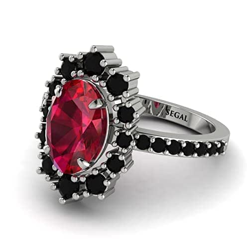 Amazon.com: Minimalist 14K White Gold Glamorous Oval Engagement Ring 1 ...