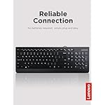 Lenovo 300 USB Keyboard, Wired, Adjustable Tilt, Ergonomic, Windows 7/8/10, GX30M39655, Black - Image 2