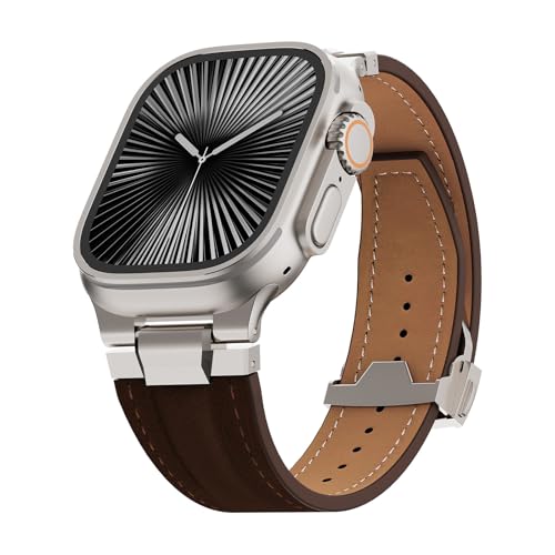 Bracelet en cuir Apple Watch Ultra 49mm 45mm 44mm robuste pour iWatch