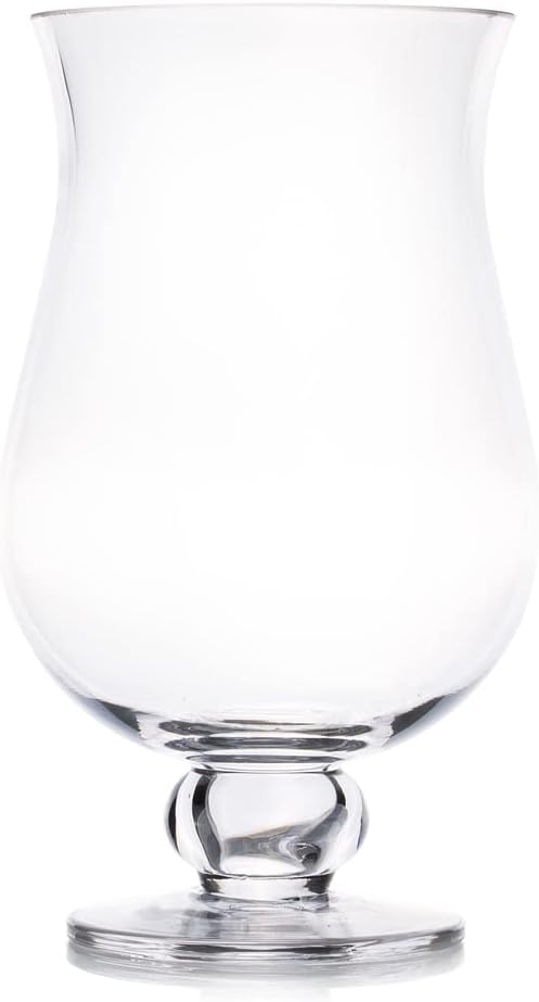 Enova Floral Unique Hurricane Glass Vase for Flowers, 4.5" W 8" H Clear Glass Hurricane Candle Holder Cylinder Floral Vase for Home Decor, Wedding Centerpiece Event (Set 1)