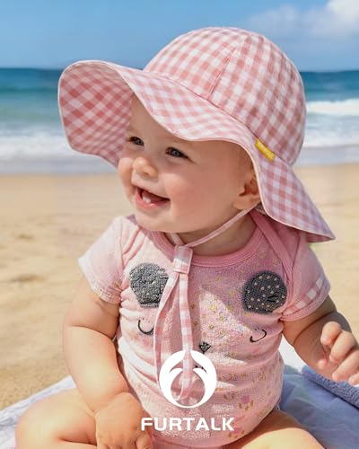 Image of FURTALK Baby Sun Hat Toddler Beach Hats with UPF 50+ Sun Protection Wide Brim Girls Bucket Hat