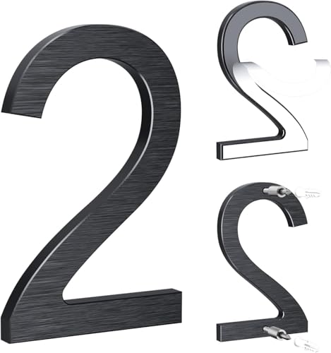 Yafimea numero civico esterno nero 12,5 cm – In alluminio