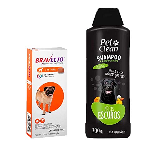 Bravecto Antipulgas 4,5 A 10kg + Shampoo Pelos Esc. 700ml