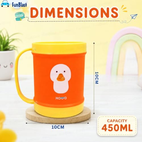 Image of FunBlast Milk Mug for Kids - Unbreakable Mug for Kids - Milk Drinking Cup for Kids, Cartoon Mugs for Boys, Mug for Girls, Best Birthday Return Gifts for Kids - 450 ML (Pack of 1)