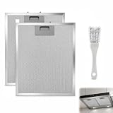 3 filtri per cappa da cucina, 320 x 260 x 9 mm, filtro universale in metallo con spazzola detergente, 5 strati di ricambio in alluminio a rete resistente, per molte marche leader, estrattore da cucina