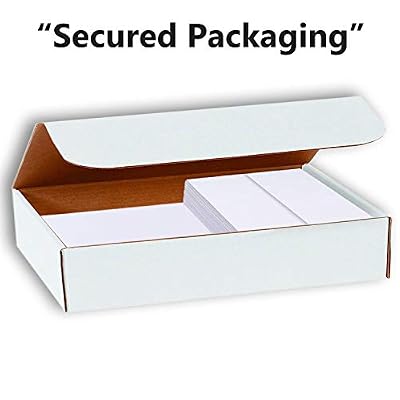 Hamilco Card Stock Folded Blank Cards with Envelopes 3 1/2 x 4 7/8 Scored White Cardstock Paper 80lb Cover - 100 Pack