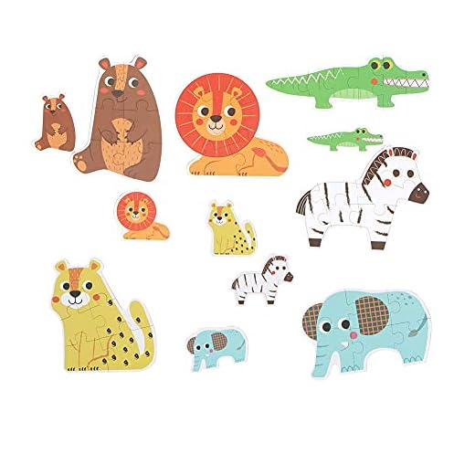 Quebra-cabeças de peças, quebra-cabeças lisos e ecológicos, para crianças, meninos e meninas(Animais da floresta)