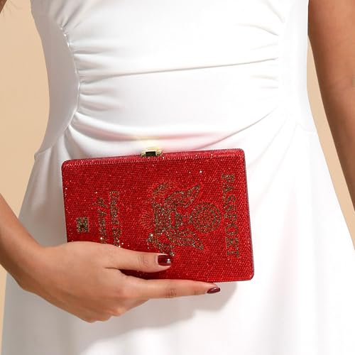 Image of Boutique De FGG Retro Mini Crystal Clutch Purses for Women Luxury,Novelty Rhinestone Evening Bag,Formal Party Clutch Handbag