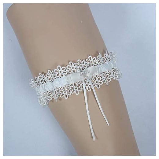 Liga de boda nupcial elástica, accesorios de vestidos de novia, liga de encaje de cinta de satén, accesorios de boda hechos a mano nupciales, liguero de encaje elástico-Beige 5pcs_L, liga de boda de e