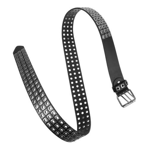 BESTYASH Stylish Punk Belt with Hollow Design Breathable Pu Leather Waistband for Casual and Party Outfits Unisex Fashion Accessory for Men and Women