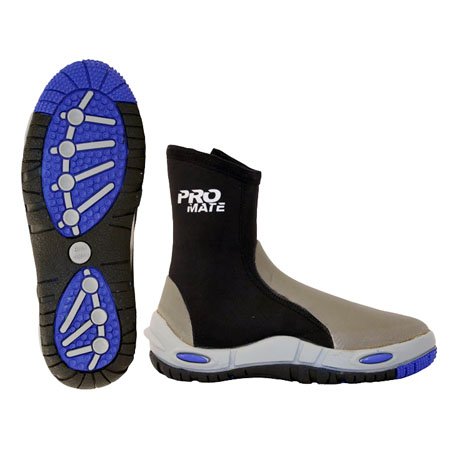 Promate 5mm Dreadnought Hard Sole Scuba Dive Zipper Boots, Men 8 / Women 9 Black