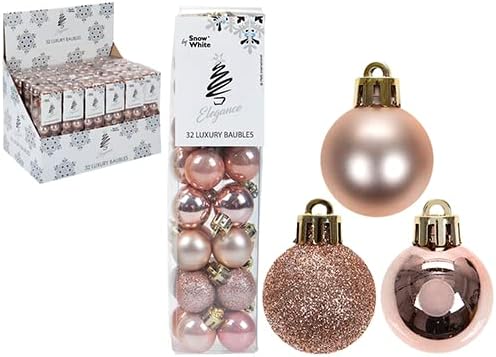 Rose Gold Baubles - Decoration Ornaments 32pcs Shatterproof Balls for Hanging Decorations Festival Holiday Decor