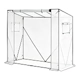WOLTU Invernadero de Jardín, Invernadero para Cultivo Plantas Semilla, 200x77x146/169 cm, Estructura Metal, PE de 130g/m2, Impermeable, Rresistente al Viento y Rayos UV
