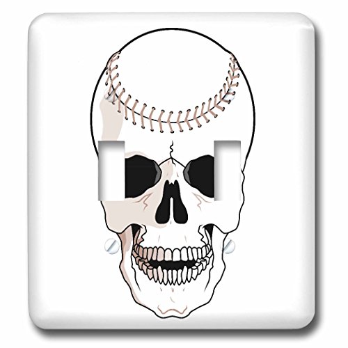 Tête de mort de baseball interrupteur double bascule 3dRose Lsp_116285_2 sport