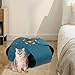Baoblaze Semi Enclosed Cat Tunnel Bed Donut Tunnel Lightweight Sturdy Interactive Toy Cat Nest for Kitten Snooze Resting Sleeping, Dark Blue
