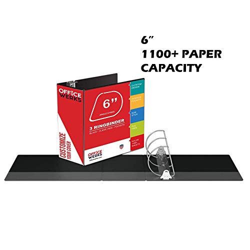 3 Ring Binder, 2 Pack Of 6 Inch Capacity D Ring Binders, 8.5" X 11" Presentation Folder View Binder With Pockets, Durable Non-Stick Customizable Clear View Cover For Documents, Files, Projects (Black) #TOP2