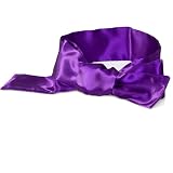 WreGmgg 59 Pollici Sonno Lungo Occhio Maschera, Multifunzionale Doppio Lato Sciarpa di Seta Cinturina, Coppia Quotidiana Cinturina Intima - Q (Viola)