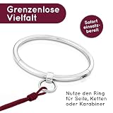 BDSM Halsband Edelstahl mit abnehmbarem O-Ring - Bondage Halsreif Unisex - Halsfessel, Sklavenhalsband, Choker für Damen & Männer - Fetisch Zubehör, Rollenspiel, Sklavenspielzeug - Größen wählbar