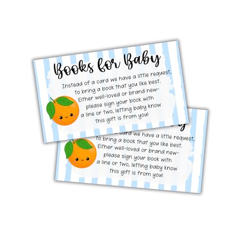 Carnets d'invitation pour bébé à remplir format 5 x 8,9 cm Little Cuties rayures bleues