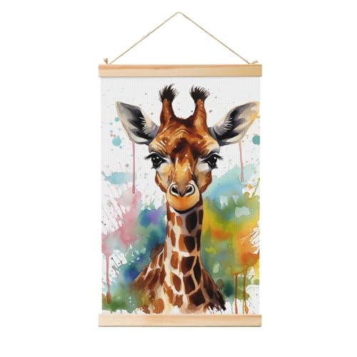 Poster girafe amusant pour décoration salon et chambre enfant